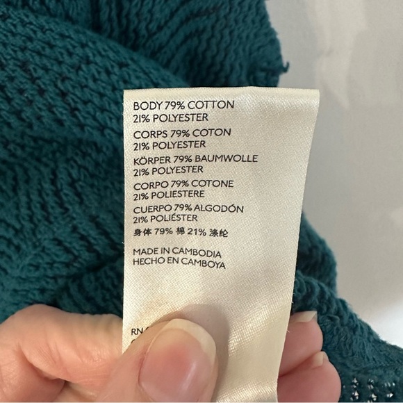 We The Free Women’s Long Sleeve Teal Knit V-Neck Sweater Size S GUC - Picture 6 of 8